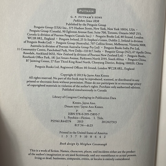 Hardcover novel “Dream Eyes” by Jayne Ann Krentz published by Putnam - Picture 16 of 16